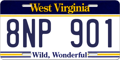 WV license plate 8NP901