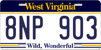 WV license plate 8NP903