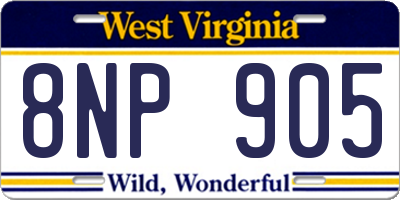 WV license plate 8NP905