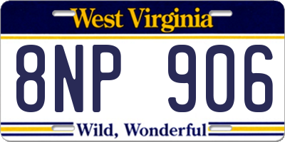WV license plate 8NP906