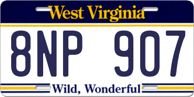 WV license plate 8NP907