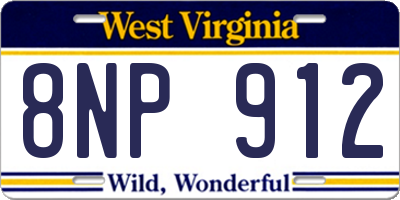 WV license plate 8NP912