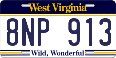 WV license plate 8NP913