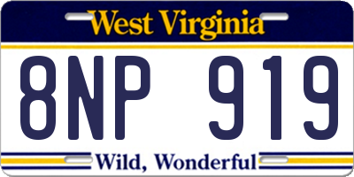 WV license plate 8NP919