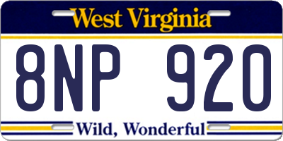 WV license plate 8NP920