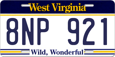 WV license plate 8NP921