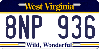 WV license plate 8NP936