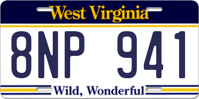 WV license plate 8NP941