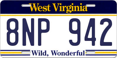 WV license plate 8NP942