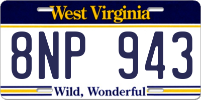 WV license plate 8NP943