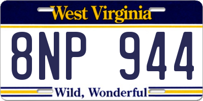 WV license plate 8NP944
