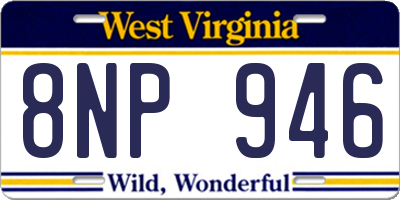 WV license plate 8NP946