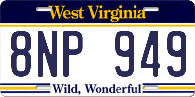WV license plate 8NP949