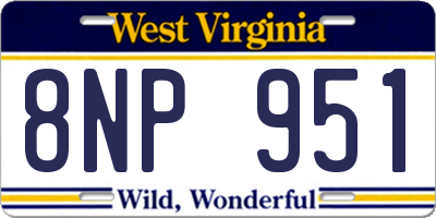 WV license plate 8NP951