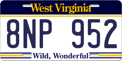 WV license plate 8NP952
