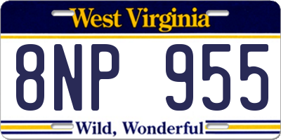 WV license plate 8NP955