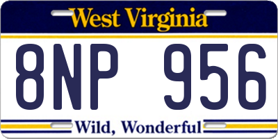 WV license plate 8NP956