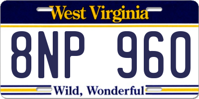 WV license plate 8NP960