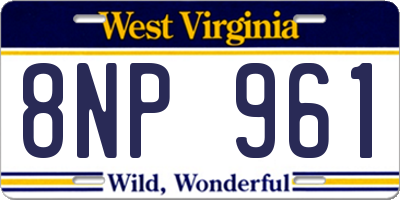 WV license plate 8NP961