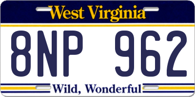 WV license plate 8NP962