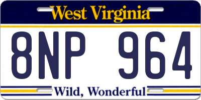 WV license plate 8NP964