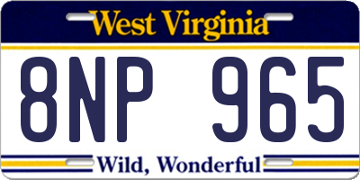 WV license plate 8NP965