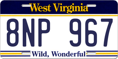 WV license plate 8NP967