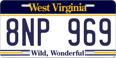 WV license plate 8NP969