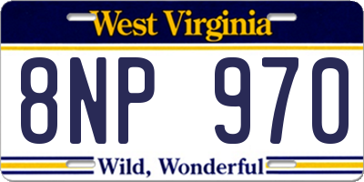 WV license plate 8NP970