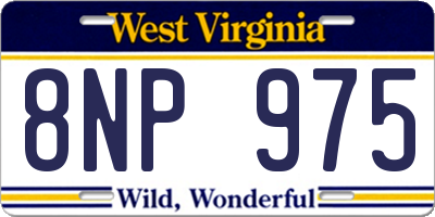 WV license plate 8NP975