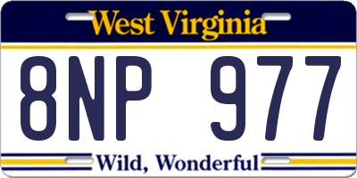WV license plate 8NP977