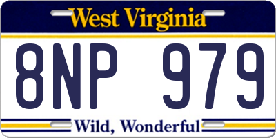 WV license plate 8NP979