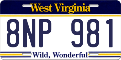 WV license plate 8NP981