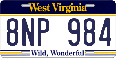 WV license plate 8NP984
