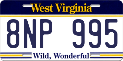 WV license plate 8NP995
