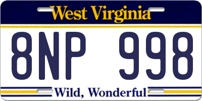 WV license plate 8NP998
