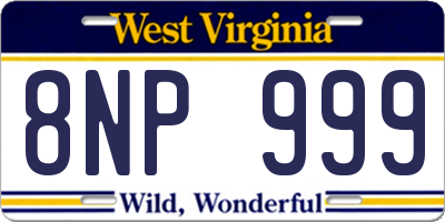 WV license plate 8NP999