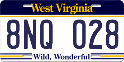 WV license plate 8NQ028