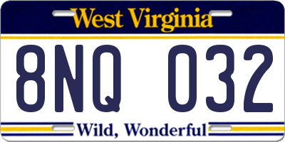 WV license plate 8NQ032