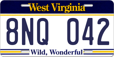 WV license plate 8NQ042