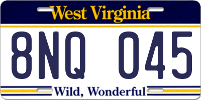 WV license plate 8NQ045