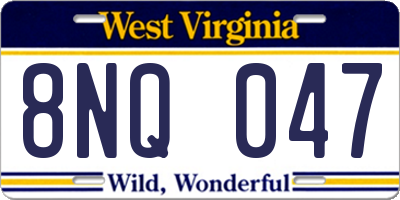 WV license plate 8NQ047