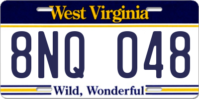 WV license plate 8NQ048