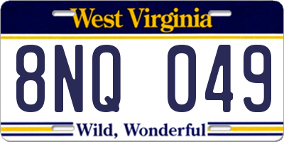 WV license plate 8NQ049
