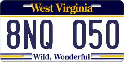 WV license plate 8NQ050