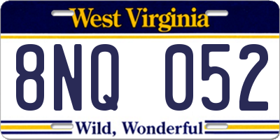 WV license plate 8NQ052