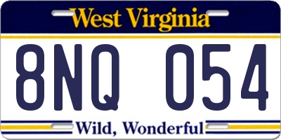 WV license plate 8NQ054
