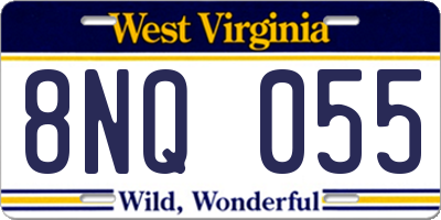 WV license plate 8NQ055