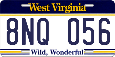WV license plate 8NQ056