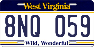 WV license plate 8NQ059